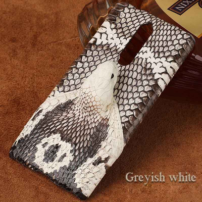 

Genuine Leather Phone Case For Nokia 8 Case Snake Head Rear cover Half-wrapped Back Cover