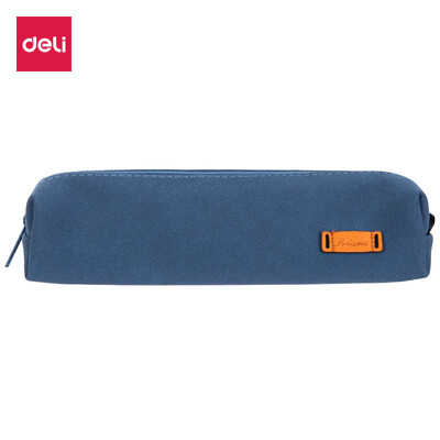 

Deli deli solid color suede pencil case student pencil storage bag star blue 66710