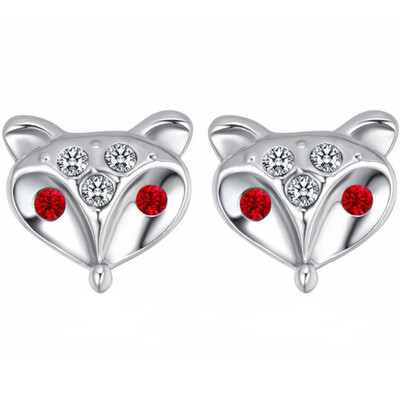 

High Quality Austrian Crystal Jewelry Fox Earrings For Women Vintage Fashion Accessories Valentines Day Gift Stylish 28414