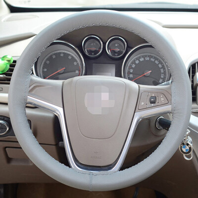 

xinjian hand sewing car steering wheel cover four seasons breathable non-slip universal handle gray hand sewing 02