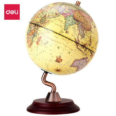 

Deli deli diameter 20cm wooden base -type bracket globe creative retro globe ornaments 2216