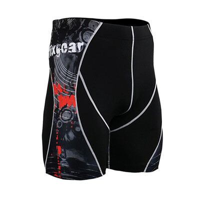 

New Mens Fashion Compression Tights Short 3D Print Quick Dry Skinny Leggings Tights Fitness MMA Pants Stitching Shorts
