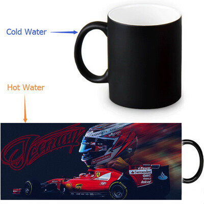 

Kimi Raikkonen 350ml12oz Heat Reveal Mug Color Change Coffee Cup Sensitive Morphing Mugs Magic Mug Milk Tea Cups