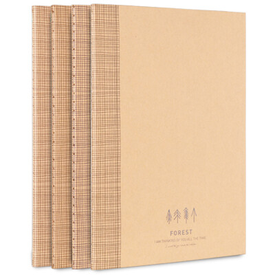 

Deli deli 4 B560 pages kraft paper series stitching soft copybook notebook notebook FB560-01NP-4