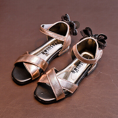 

Girl sandals 2018 summer new children Princess shoes bow open-toe sandals Dance shoes Korean kids beach shoes