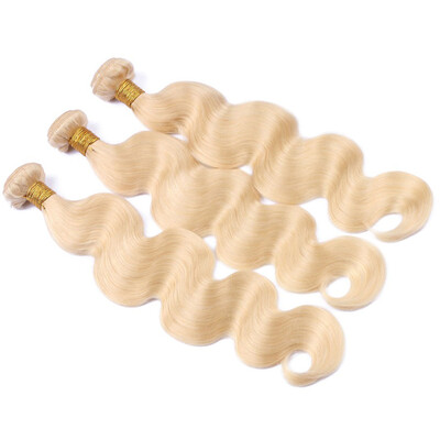 

9A Blonde Human Hair 3 Bundles 613 Brazilian Body Wave Virgin Human Hair Weave Extensions