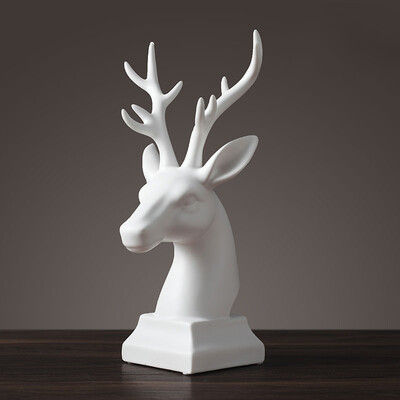 

Bei Hanmei BHM white deer head ornaments crafts home living room TV cabinet porch decorations