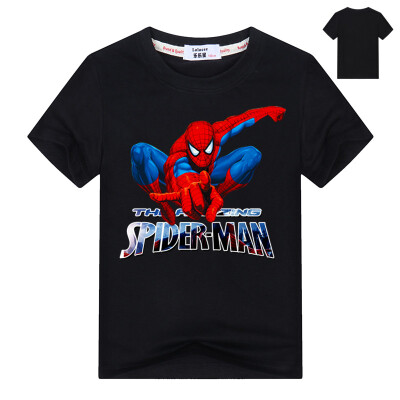 

Мальчики Супер герой Marvel Spiderman t shirt spider man Хлопок Тис Топ Дети Мода Короткие рукава Cool Партия рубашка Серые майки