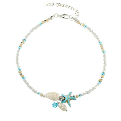 

Модные богемные имитационные жемчужины Starfish Charms Браслеты Ножные браслеты для женщин Summer Foot Chain Shell Jewelry Gift
