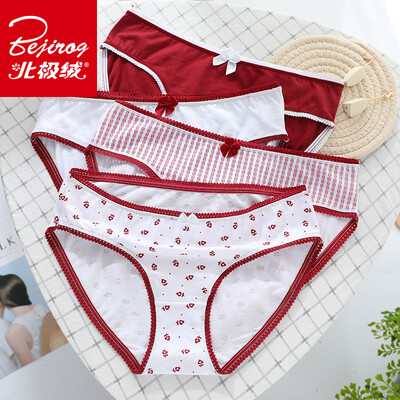 

Arctic velvet underwear female fashion girl lace summer thin cotton ladies underwear comfortable moisture breathable triangle bottom pants color 4 boxed M cod