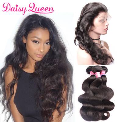

Peruvian Body Wave 360 Lace Frontal Pre Plucked With Baby Hair 3 Bundles Human Hair With Frontal Unprocessed Peruvian Virgin Hair