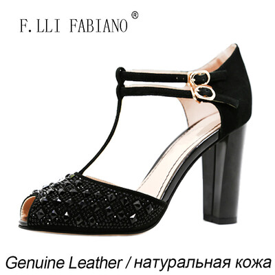 

2015 F.LLI.FABIANO New Womens High-heel Shoes T-Strap Fish-mouth with Sparkling Diamond Sandals ZR3031 Fashioable and Elegant