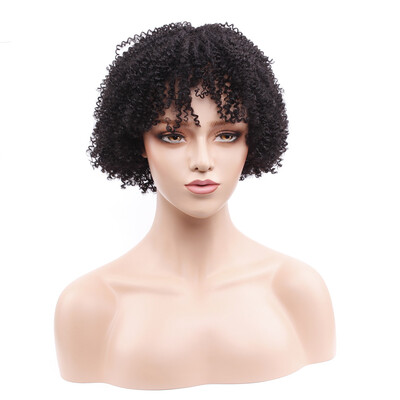 

Short Curly Human Hair Wigs For Black Women Brazilian Virgin Hair Natural Color 130 Density Short Wig for Black Women