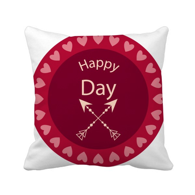

Happy Day Crossing Arrows Heart Square Throw Pillow Insert Cushion Cover Home Sofa Decor Gift