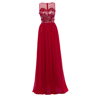 

CAZDZY Scoop Appliques A Line Long Evening Dress
