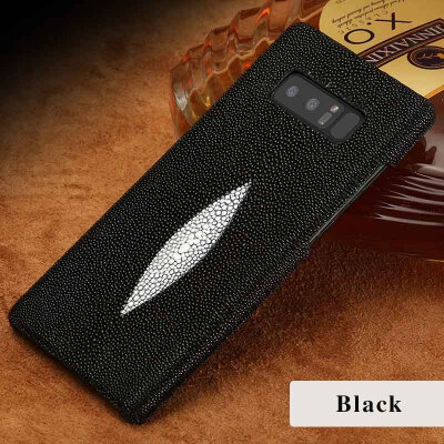 

Genuine Leather Phone Case For Samsung Note 8 Case Natural Pearl Fish Skin Back Cover For S7 S8 Plus Case