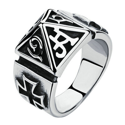 

Yoursfs® Unique Stainless Steel Mens Print Punk Ring Classic 316L Titanium Steel Vintage Fashion Jewelry