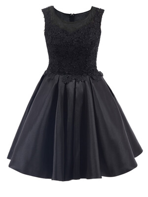 

CAZDZY Cap Sleeves A-Line Scoop Appliques Lace Short Homecoming Dress