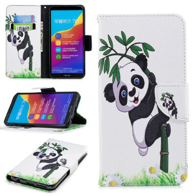 

BEFOSPEY Painting PU LeatherSoft TPU Card Slot Stand Wallet Case For Huawei Honor 7C599"2018