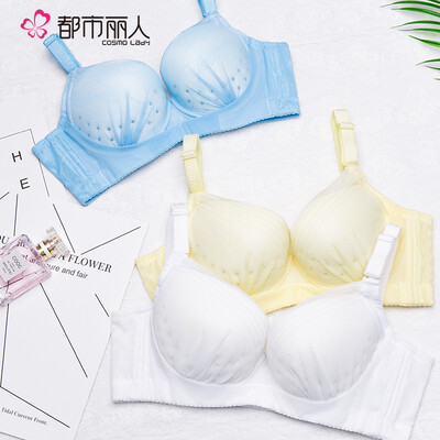 

Cosmo Lady womens underwear ultra-thin bra comfortable&breathable 34 medium mold hole cup deep V gather side beauty back bra 088615