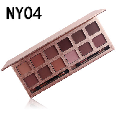 

12 Color Matte Shimmer Waterproof Brand Eyeshadow Pallete Balm Brow Cosmetic Makeup Natural Gift