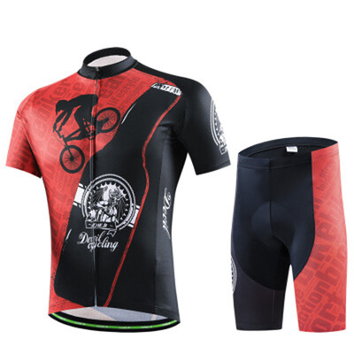 

Mens short-sleeved summer moisture wicking bicycle bike clothing suit
