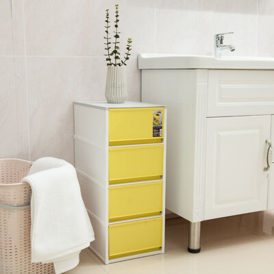 

Citylong drawer storage box plastic storage box desktop storage box office storage cabinet four layers 3300 yellow 36L 5072