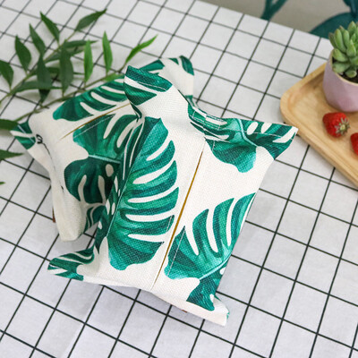 

Yuanyuan Nordic green plant fabric paper towel set turtle bamboo small paper car chart tissue box