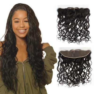 

Nami Волосы Продукт Бразильская Virgin Remy Hair Nature Water Wave 13X4 Кружева Фронтальное закрытие Ухо к уху С детскими волосами 10 "-20" Free Sh