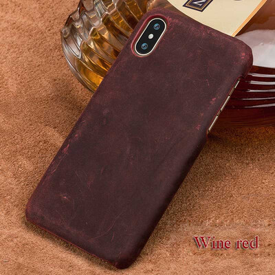 

LANGSIDI натуральный кожаный чехол для iPhone X Case Vintage Сумасшедшая кожа лошади