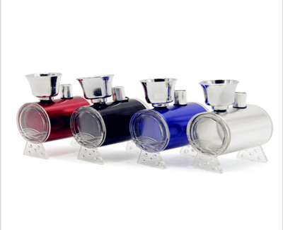 

Qian Xu 4pcs mini tube hookah fashion small portable pipe metal pipe hookah gifts weed grinder smoke pipe leather pipe