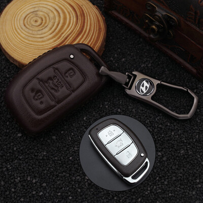 

Che Dapin modern name map car key bag leather key ring modern name map new ix35 ix25 Ruiqi smart all-inclusive nesting key set brown