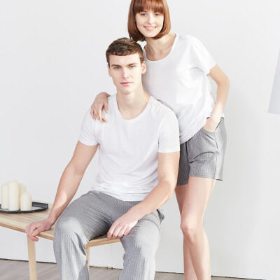 

Little nurse pajamas home clothes men&women summer wear short-sleeved home service JDT002 loose gray  175105