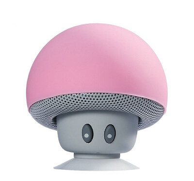 

Cartoon Mushroom Head Mini Bluetooth Stereo Built-in Microphone Hands-free Wireless Portable Sucker Mobile Phone stand Mini Speake