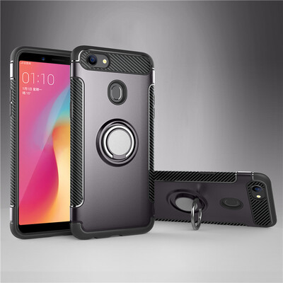 

OPPO A59A73A79A83 Armor Car Magnetic Suction Ring Bracket Silicon TPU Hard PC Phone Case