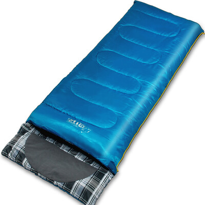 

Wolf walker adult outdoor thick warm breathable waterproof four seasons envelope camping lunch break cotton sleeping bag 165kg blue
