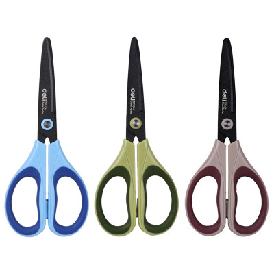 

Deli) 6055 Teflon material anti-sticking stainless steel scissors / color random