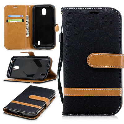 

BEFOSPEY Mixed Colors Denim PU LeatherSoft TPU Card Slot Stand Wallet Case For Nokia 145"2018