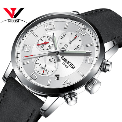 

NIBOSI Quartz Watch Men Sports Men Watch Fashion Top Brand Luxury Waterproof Watches Leather Steel Strap Male Clock Quartz Movemet