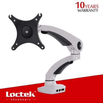 

Loctek Monitor Mount Full Motion Friction Desk Top Mount Arm for 10''-27'' Computer Monitor Black/White