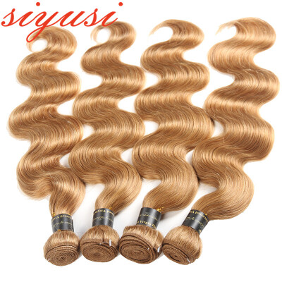 

Honey Blonde Brazilian Body Wave Bundles Human Hair Extension 4pcslot 27 Double Brazilian virgin hair Weft Free Shipping