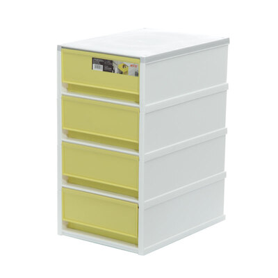 

Citylong drawer storage box plastic storage box desktop storage box office storage cabinet four layers 3300 yellow 10L 5070