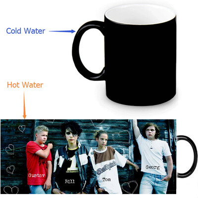 

Tokio Hotel 350ml / 12oz Heat Reveal Mug Color Change Чашка кофе Чувствительные морфинговые кружки Волшебная чашка для чайных чашек