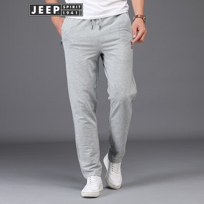 

Jeep JEEP Wei pants mens waist straight youth mens stretch cotton sports casual pants 2018 autumn new 1907B gray 2XL
