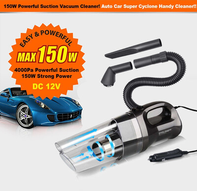 

Портативный суперциклон Handheld Car Vacuum Cleaner Wet Dry 12V 150W Dirt Dust Удобный вакуум для быстрой уборки вокруг автомобиля