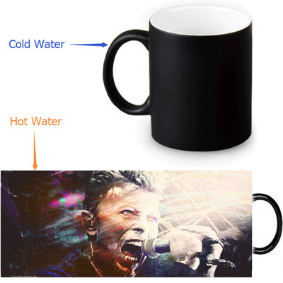 

David Bowie 350ml12oz Heat Reveal Mug Color Change Coffee Cup Sensitive Morphing Mugs Magic Mug Milk Tea Cups
