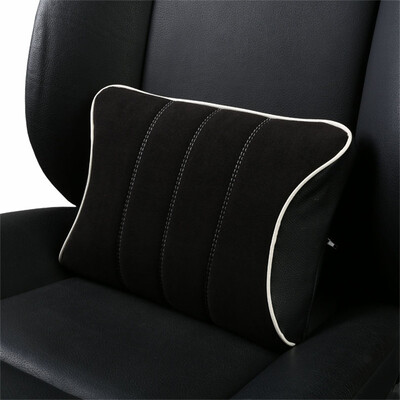 

WRC Memory Cotton Suede Cellulite waist pillow car office back cushion waist lumbar pillow single black