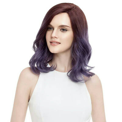 

14" Business Fluffy Gradient Wig Natural Wavy Human Hair Wigs With Lace Front