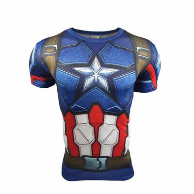 

Captain America Civil War Tee 3D Printed T-shirts Men Compression Avengers Iron Man Cosplay Costumes Fitness Clothes Male Tops
