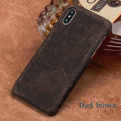 

LANGSIDI натуральный кожаный чехол для iPhone X Case Vintage Crazy horse skin Back Cover